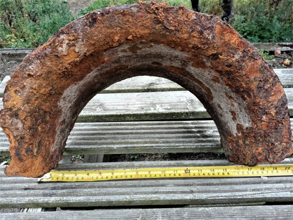 Deflector part from the crashed steam locomotive