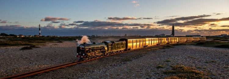 Steam train on the Romney Hythe and Dymchurch Railway