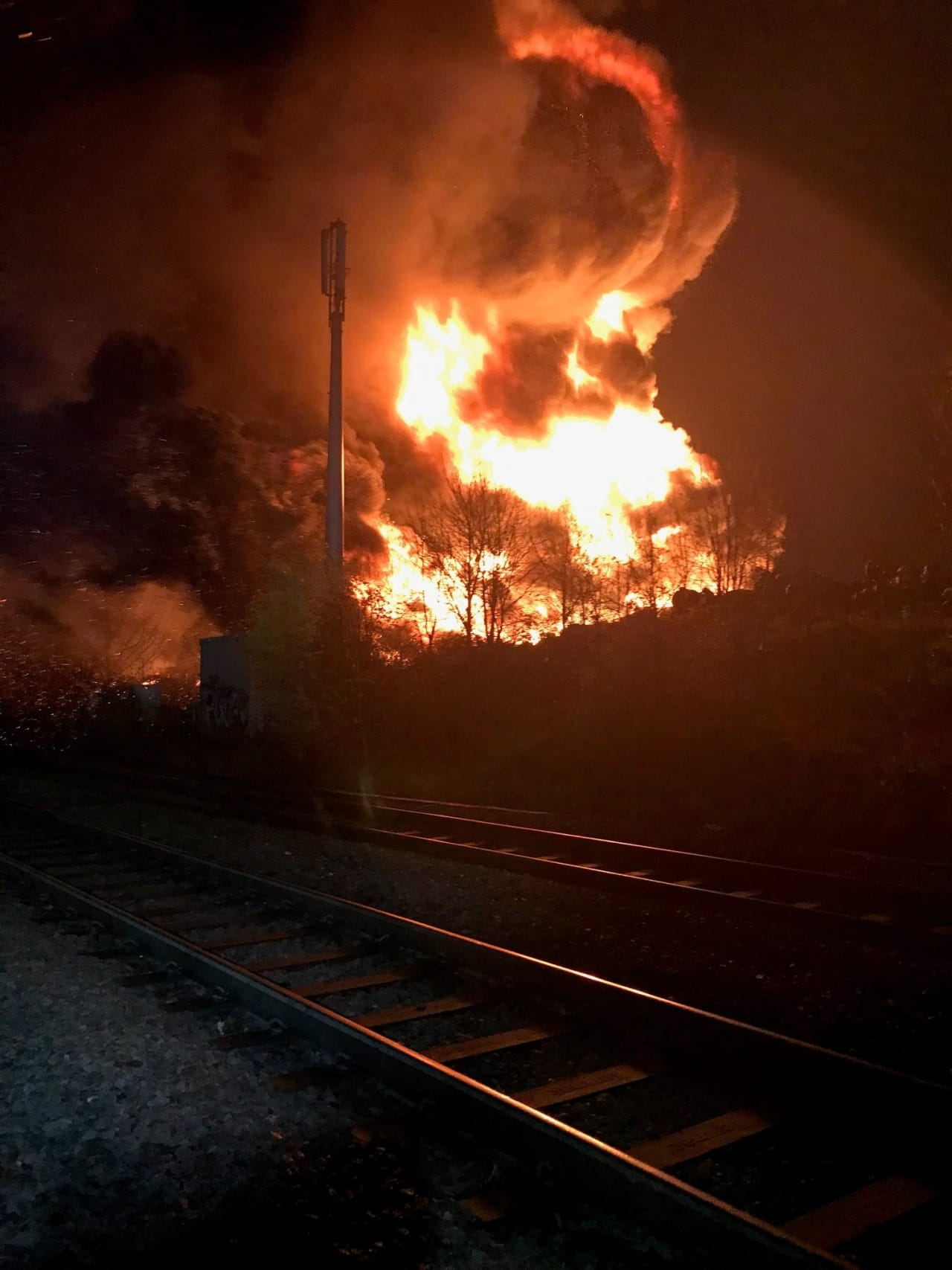 Huge fire near Bradford Interchange