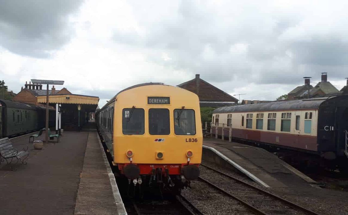 DMU at Dereham Station on the Mid Norfolk Railway