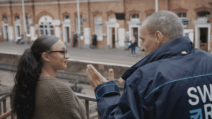 Tegan Stapleton and South Western Railway staff