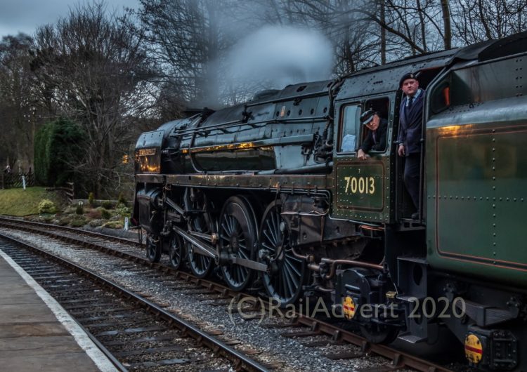 70013 Oliver Cromwell at Oxenhope on the Keighley and Worth Valley Railway