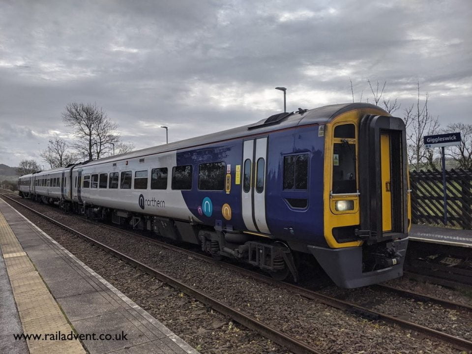 Northern Class 158 calls at Giggleswick