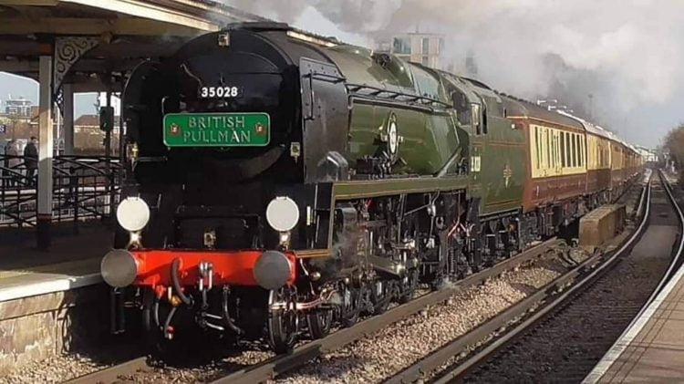 35028 Clan Line hauling The Belmond British Pullman