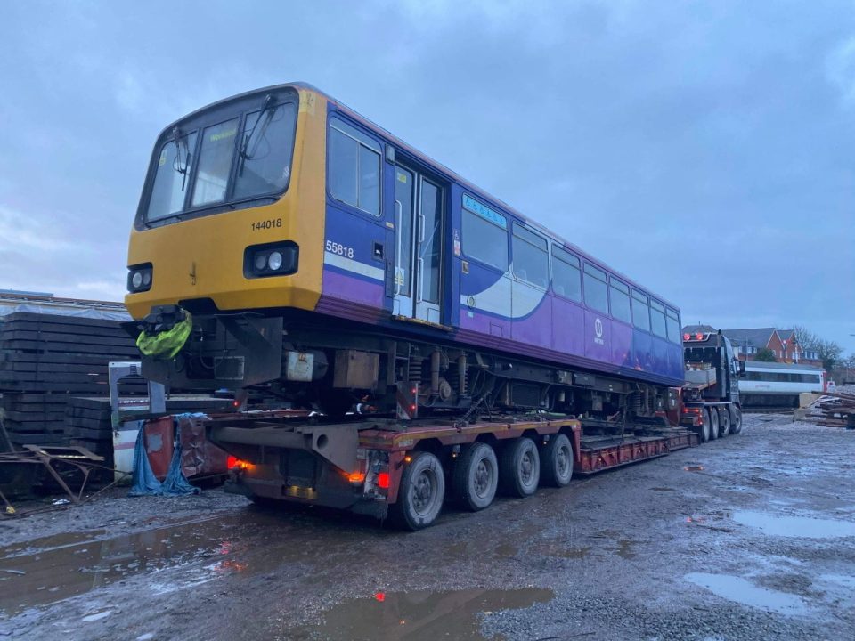 First Car of 144018 arrives at Dereham