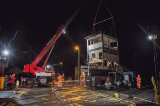 Railway Support Services move Nottinghamshire signal box to new location