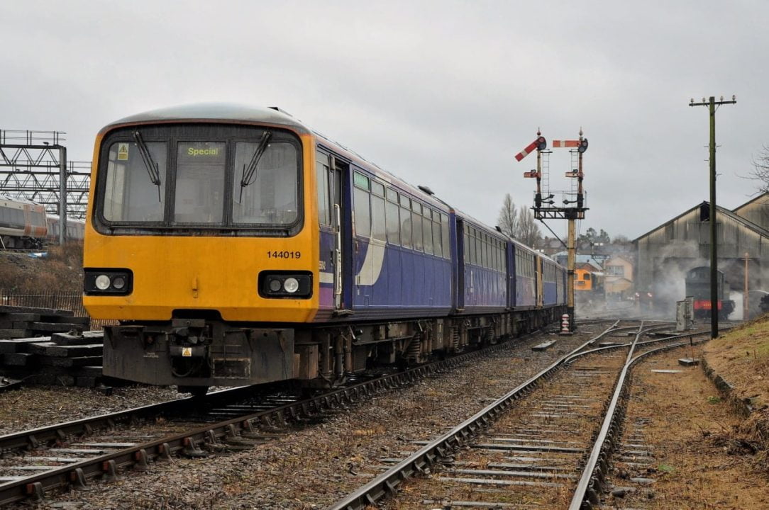 Pacers 144019 and 023 arrive at Tyseley