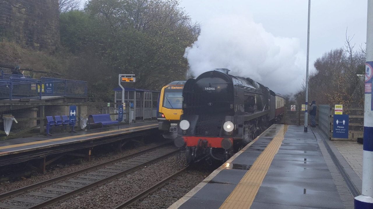 34046 Braunton passes through Burnley Manchester Road