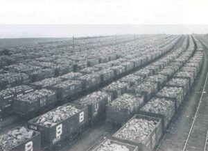 Coal being transported by rail in Wales in 1927