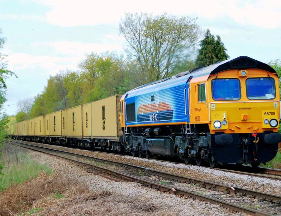 MSC and GB Railfreight Class 66 locomotive Liverpool Freight Service