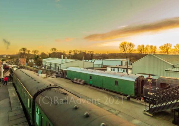 Sunset at Sheffield Park on the Bluebell Railway