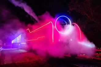 Hampshire railway adds Snowlight Cascade to festive Steam Illuminations