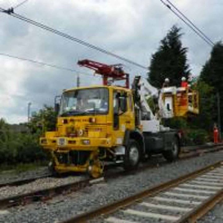 Overhead wire work on the Tyne & Wear Metro