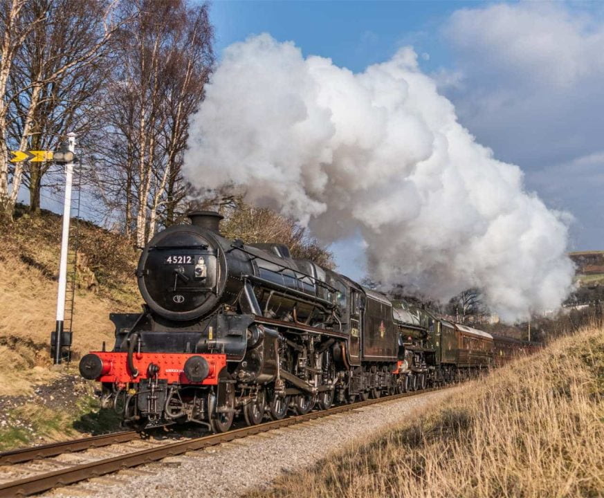 45212 and 45596 bahamas on the Keighley and Worth Valley Railway