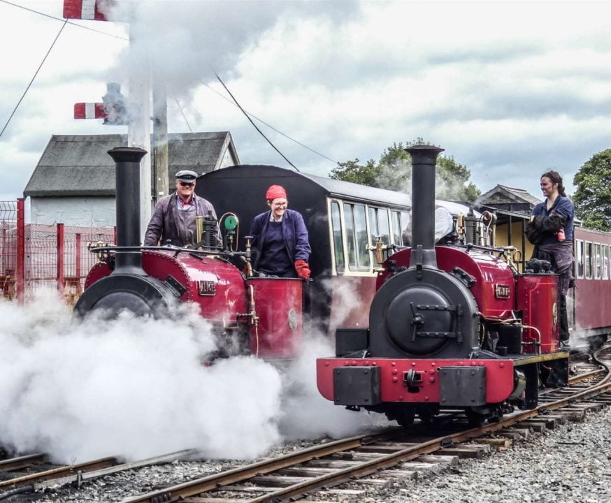 Maid Marian and Alice on the Bala Lake Railway