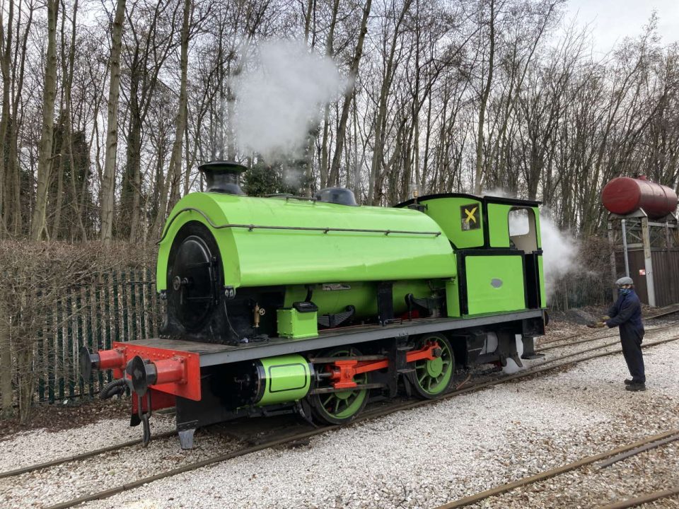 Swanscombe steam locomotive No. 6 being steamed at the Middleton Railway Leeds