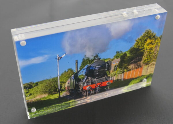 Flying Scotsman steam train acrylic frame block