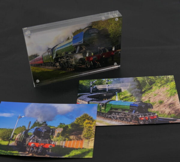 Flying Scotsman steam train acrylic frame block