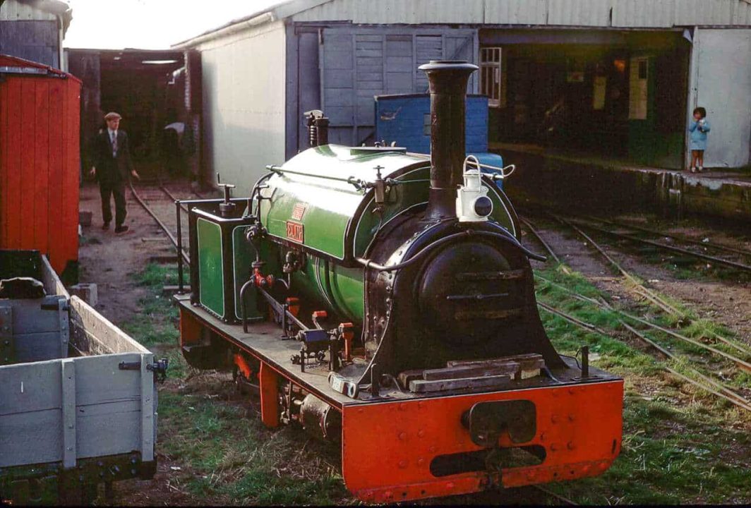 for many years a steam engine owned by an LCLR director, the late John Burdett of Louth, was based on the LCLR, but proved too heavy for the track. “Elin” was an 0-4-0ST built by the Hunslet Engine Company of Leeds in 1899, as their works number 705, for slate quarries in Wales and after closure of the Humberston site, was moved first to the Yaxham Light Railway in Norfolk and is now on the Richmond Light Railway in Kent