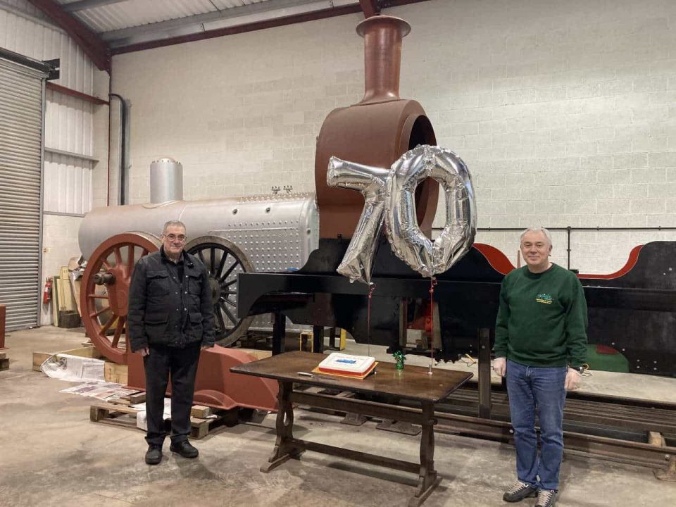 G5 Project Engineer cutting his 70th birthday cake