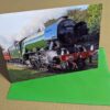 Greetings card featuring steam locomotive 60103 Flying Scotsman on the East Lancashire Railway