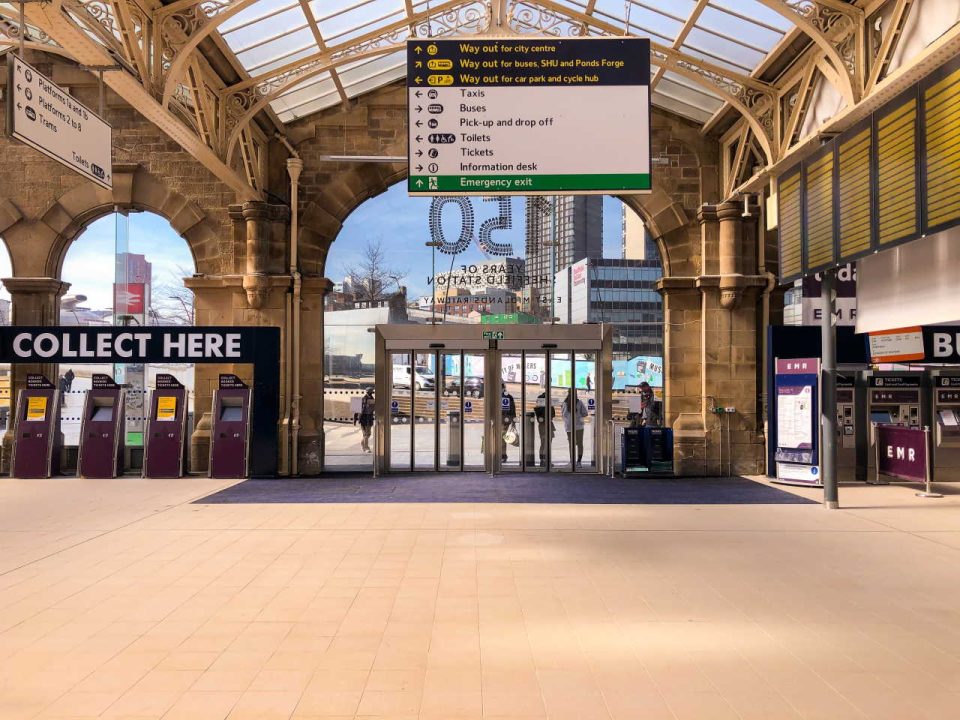 New gates and tiling at Sheffield railway station