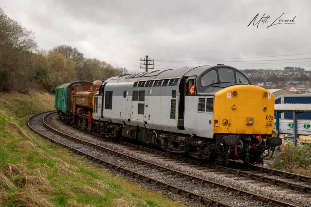 Pannier Tank 5775 on the move at Keighley