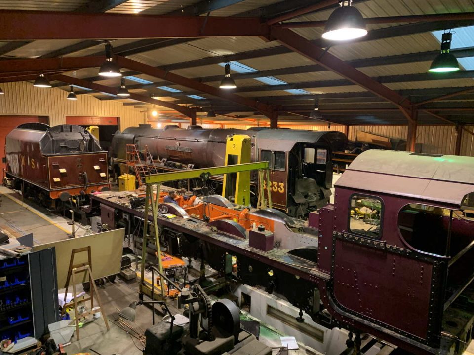 5551 at West Shed alongside 6233 Duchess of Sutherland