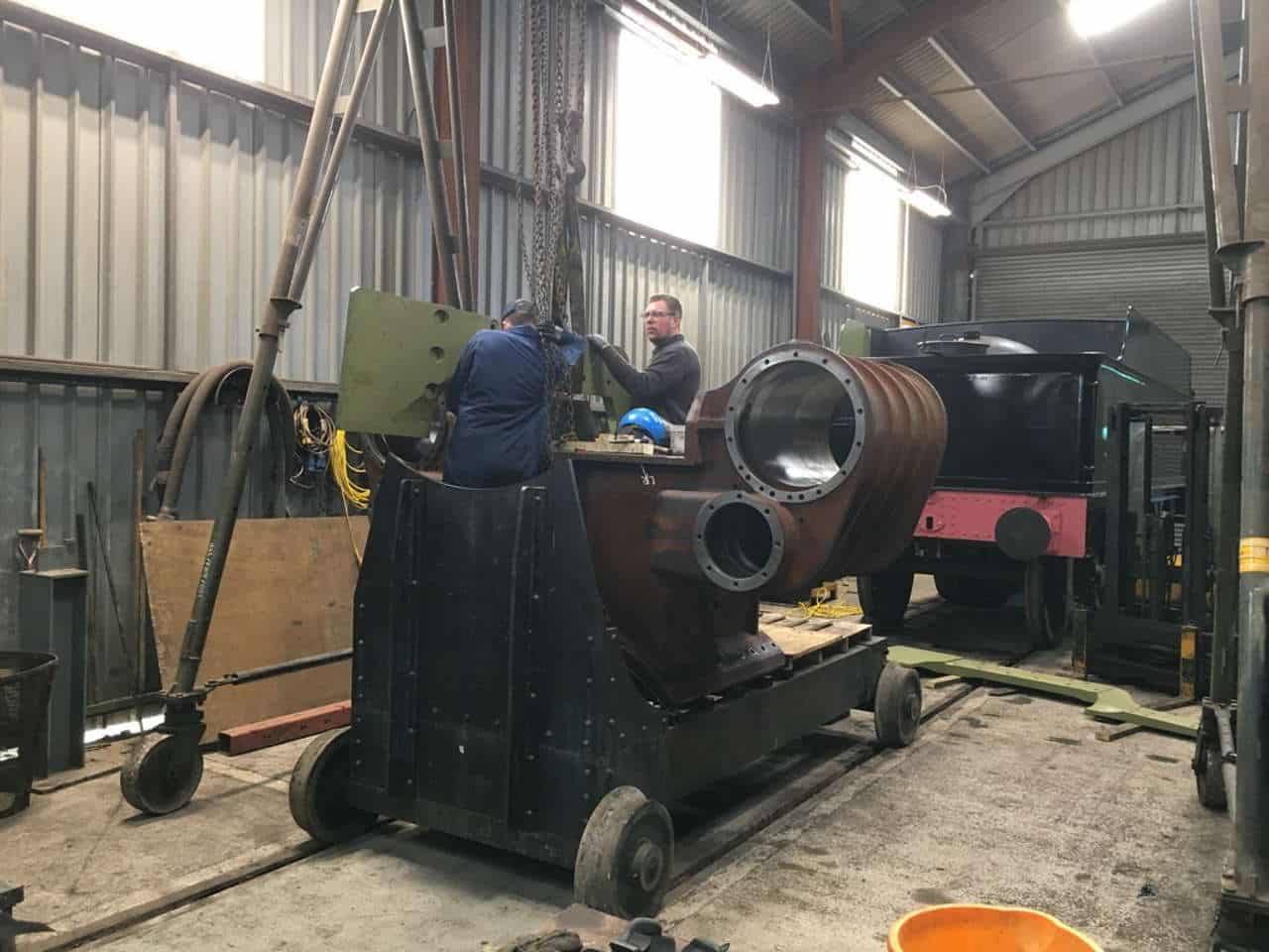 Locomotive 3850's cylinder work