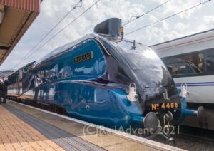 4468 Mallard stands at York railway station