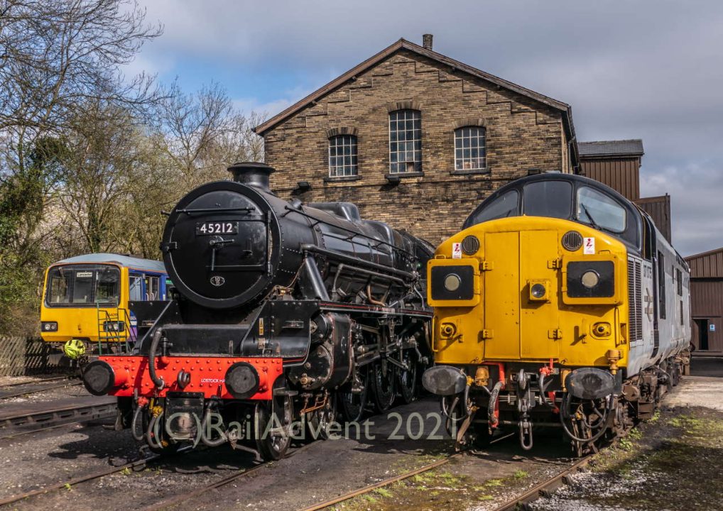 45212, 37075 and 144011 at Haworth, Keighley and Worth Valley Railway