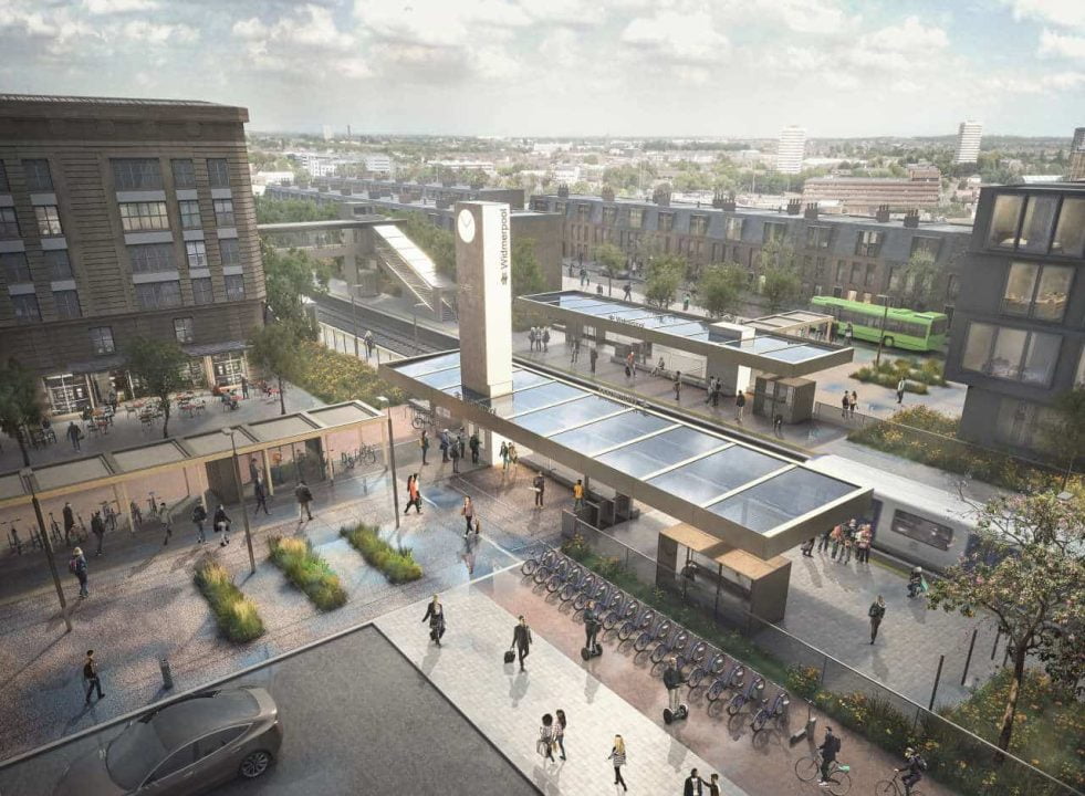 Railway Station Visualisation - Aerial ©7N Architects