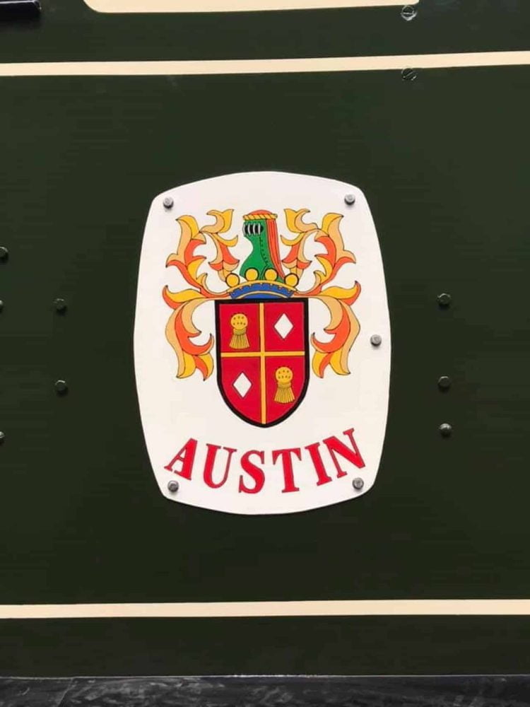 Austin crest on locomotive Austin 1 