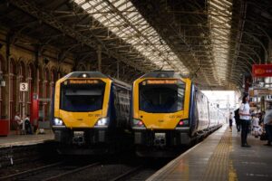 Northern 331s stand at Preston