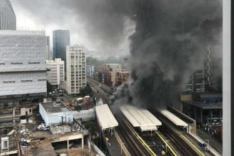 MAJOR DISRUPTION: Explosion as 70 firefighters at major fire near London railway station