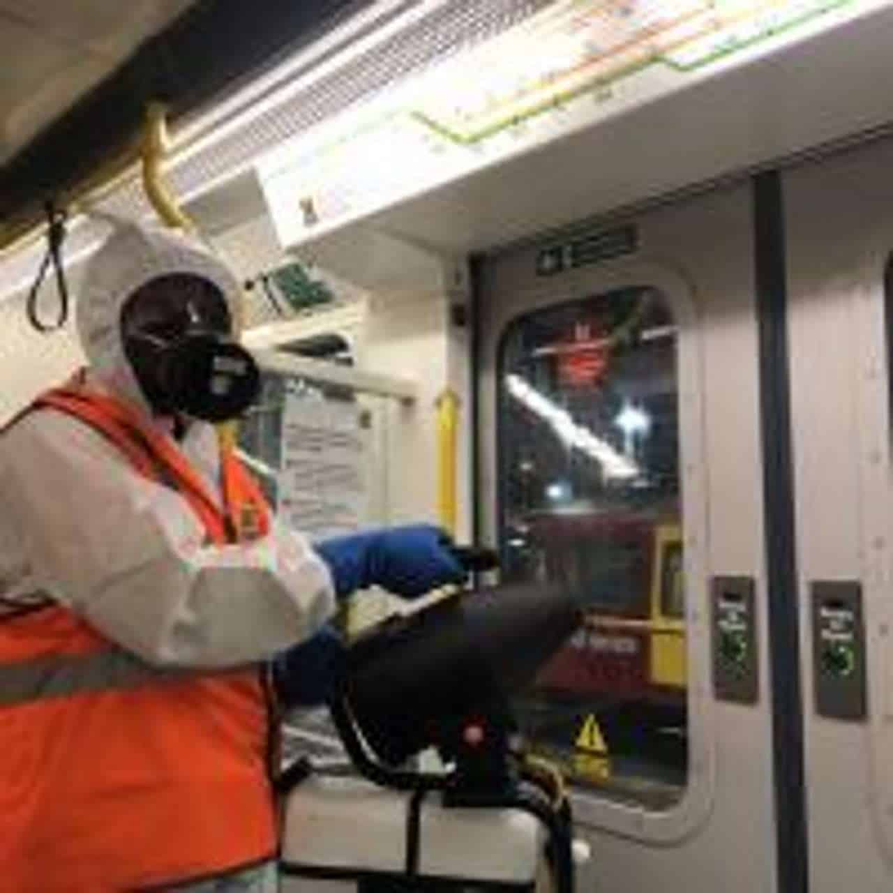 Nexus trains being cleaned