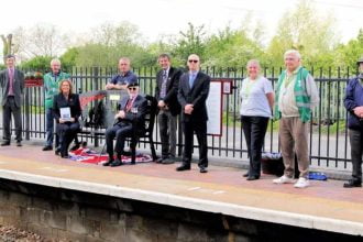 Millbrook station welcomes memorial bench for Captain Sir Tom Moore