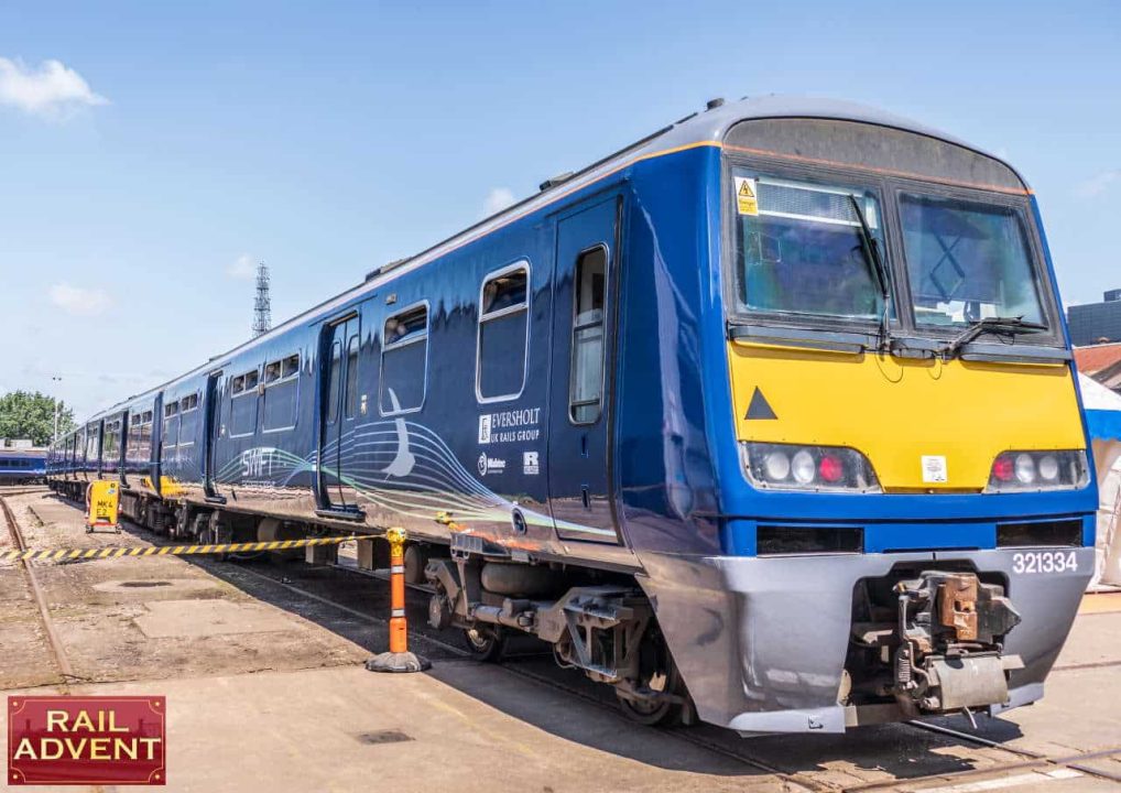 Eversholt Class 321 in Swift Express Freight livery