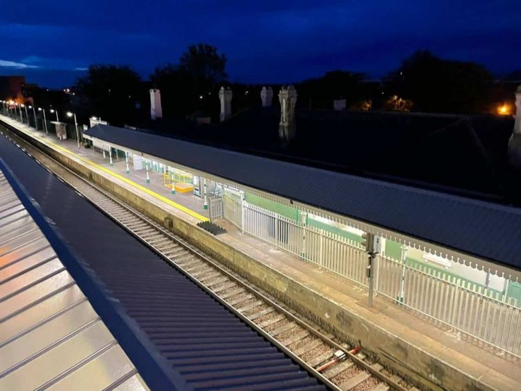 Shoreham-by-Sea station at night