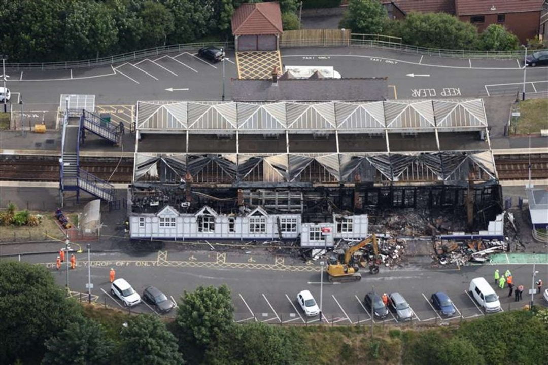 Troon Station following major fire