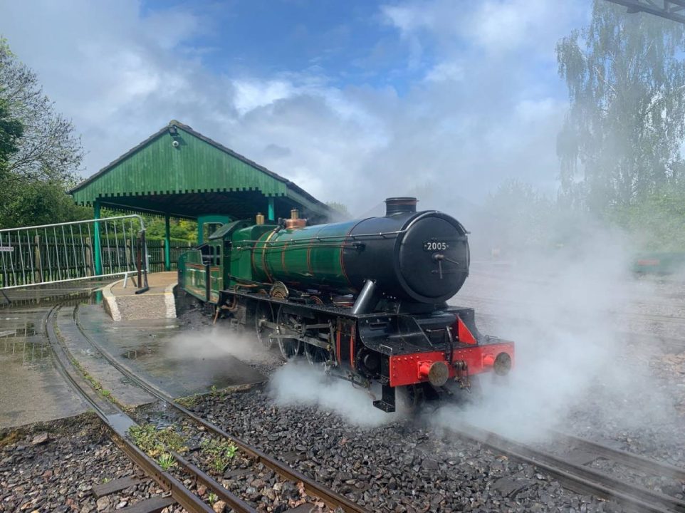 Steam locomotive on the Eastleigh lakeside railway