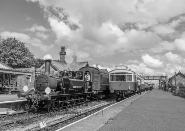 Terrier 2678 arrives into Embsay on the Embsay and Bolton Abbey Railway