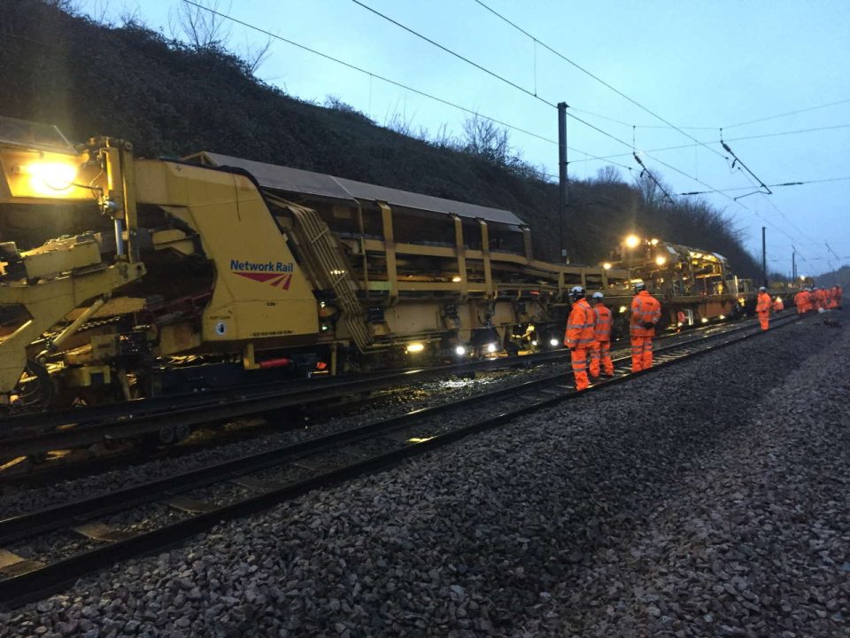 Track renewal work in Grantham