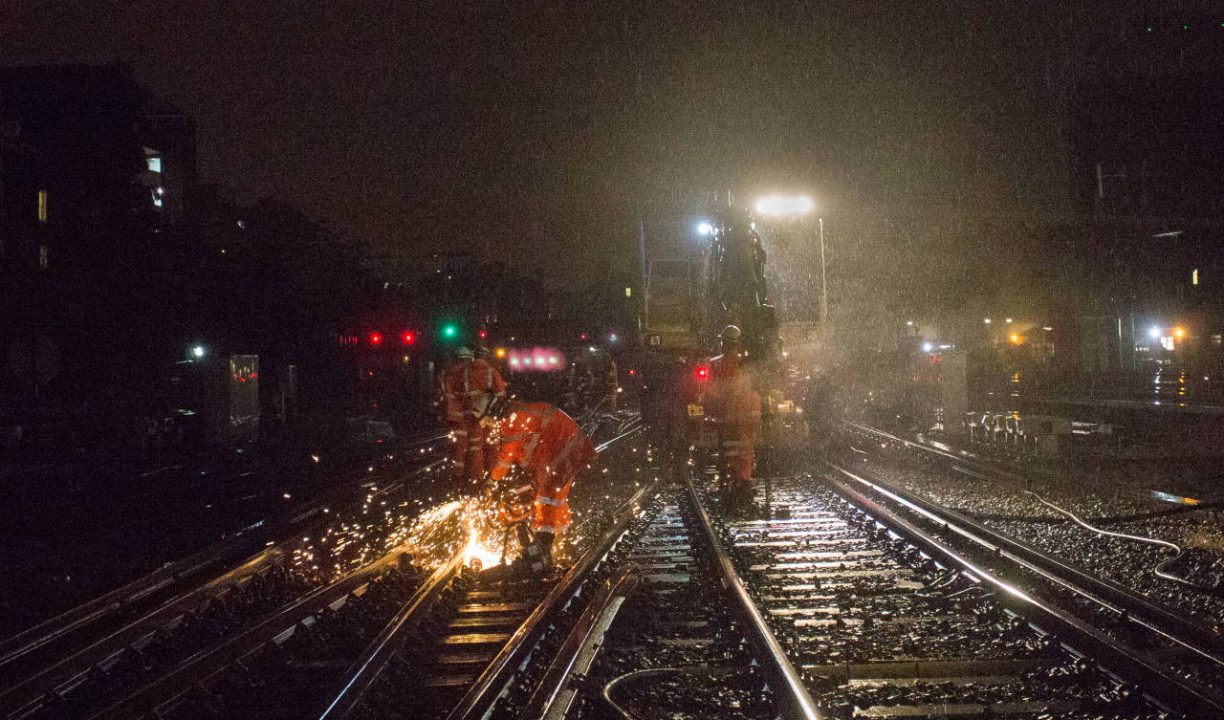 Rail upgrade work taking place through the night