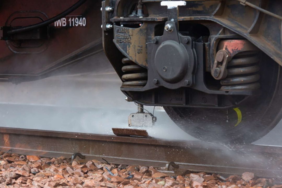 Autumn - Water Jetting in action - Rail Head Treatment Train