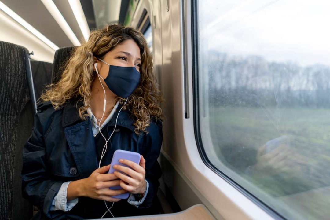 Commuter on the train