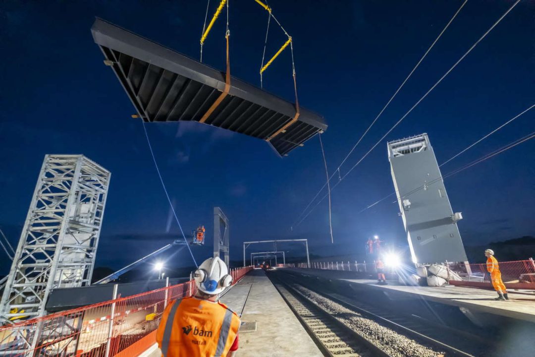 Reston Station footbridge installation