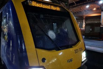 Reward offered after Northern train is damaged by bricks in Lancashire