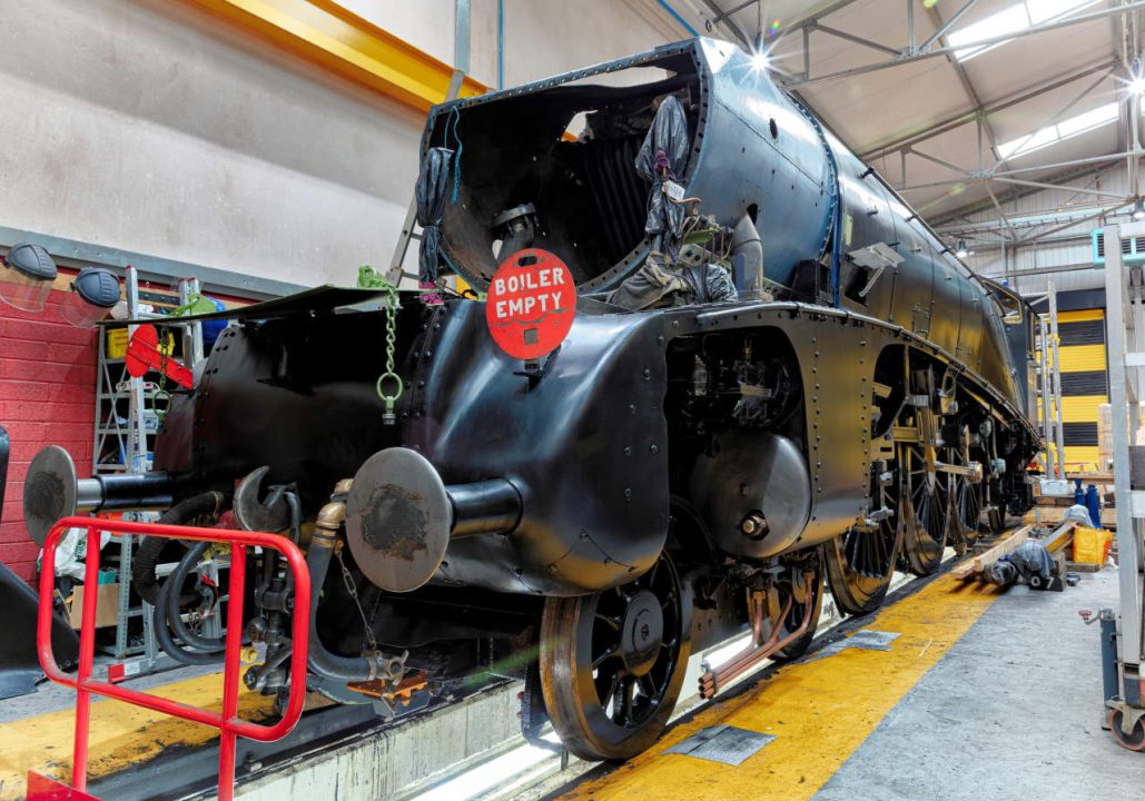 Sir Nigel Gresley undergoing work at Crewe