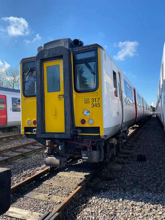 Unit 317345 Stands at Ely prior to moving to the East Anglian Railway Museum